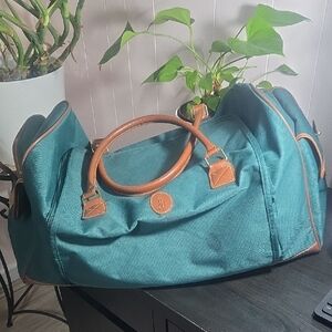 Polo by Ralph Lauren Teal Travel Bag with Brown Handles